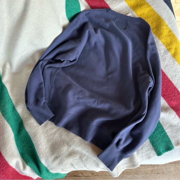 Roots Blue Crewneck Sweater with Ribbed Cuffs - Picture 3 of 4